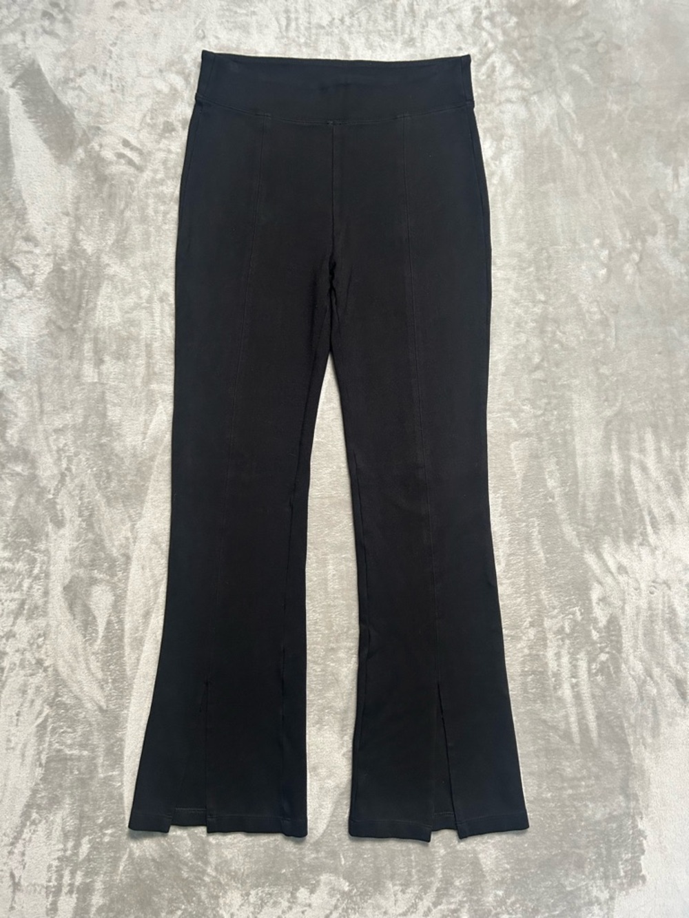 Cabi Flare Stretch Pull On Pants Women’s Medium Black Split Hem